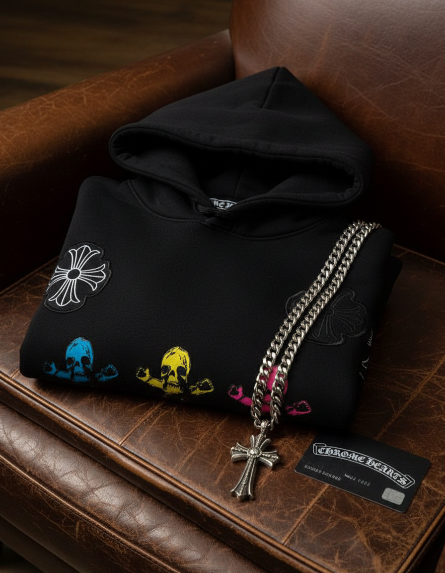 Chrome Hearts худи — AI лайфстайл