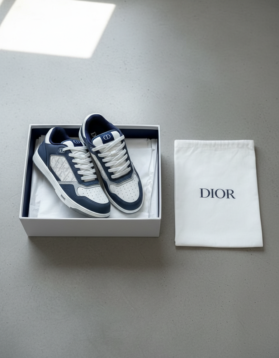 Dior B27 — AI на сером бетоне с dust bag