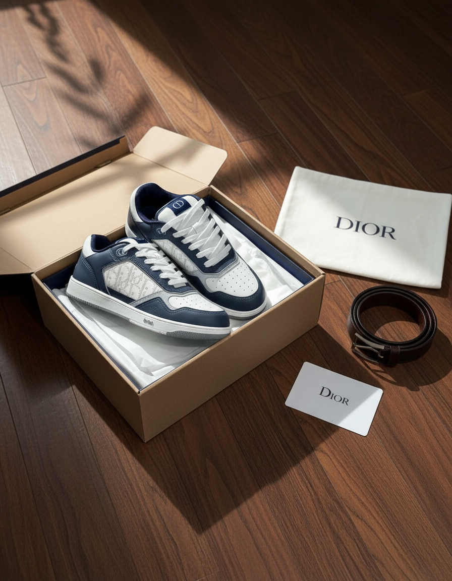 Dior B27 — AI на тёмном орехе с dust bag, ремнём и картой
