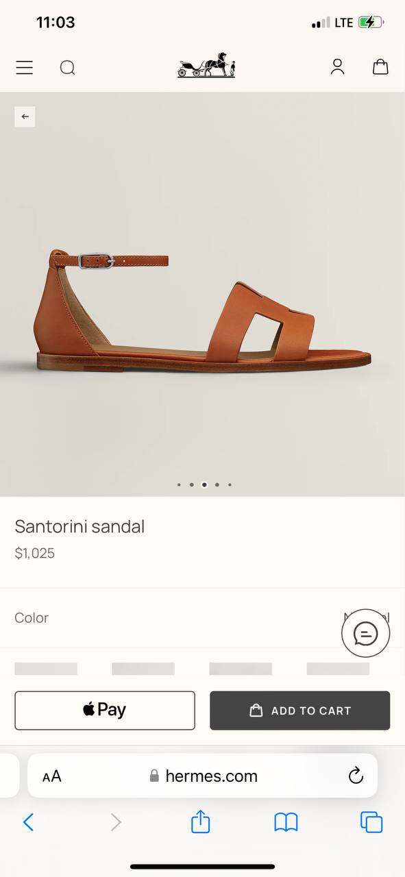 Hermes Santorini — деталь ремешков